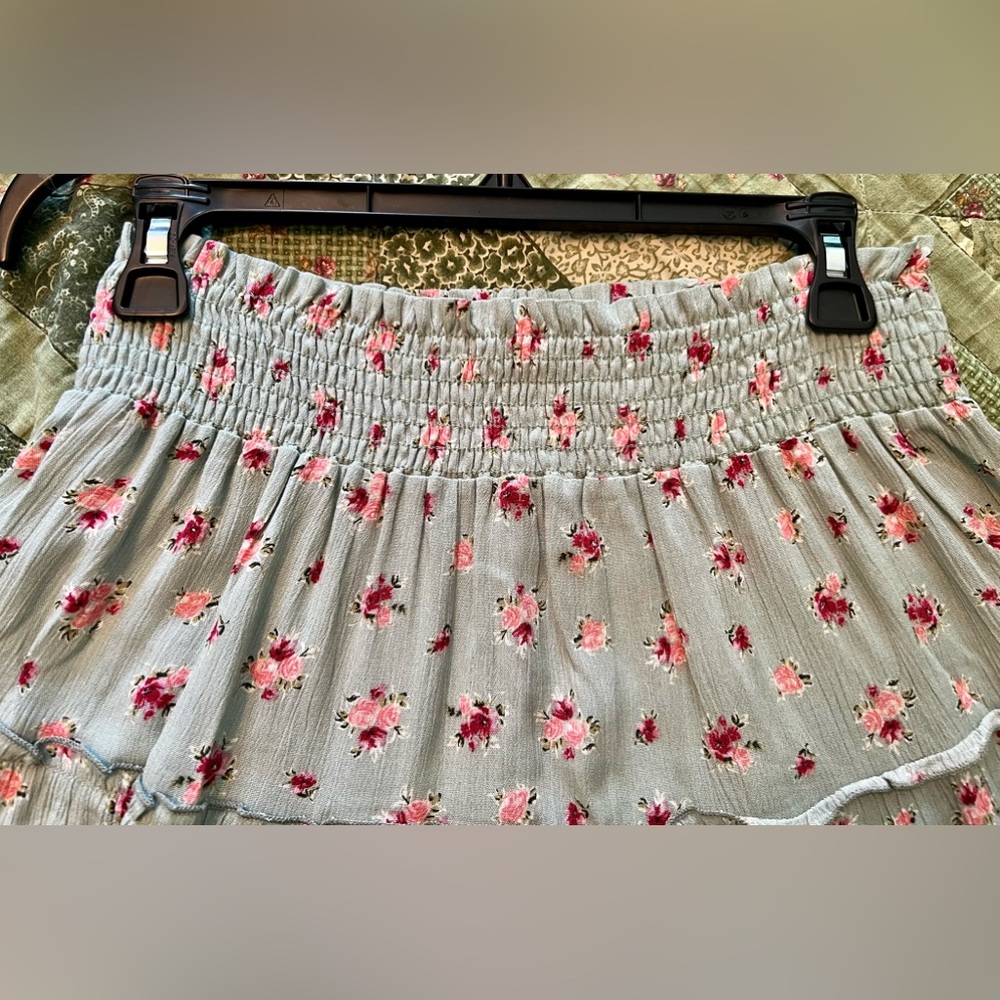 Women’s Blue Jasmine Floral Halter Smocked Tank Top and Smocked Skirt Set Size L - Picture 12 of 16